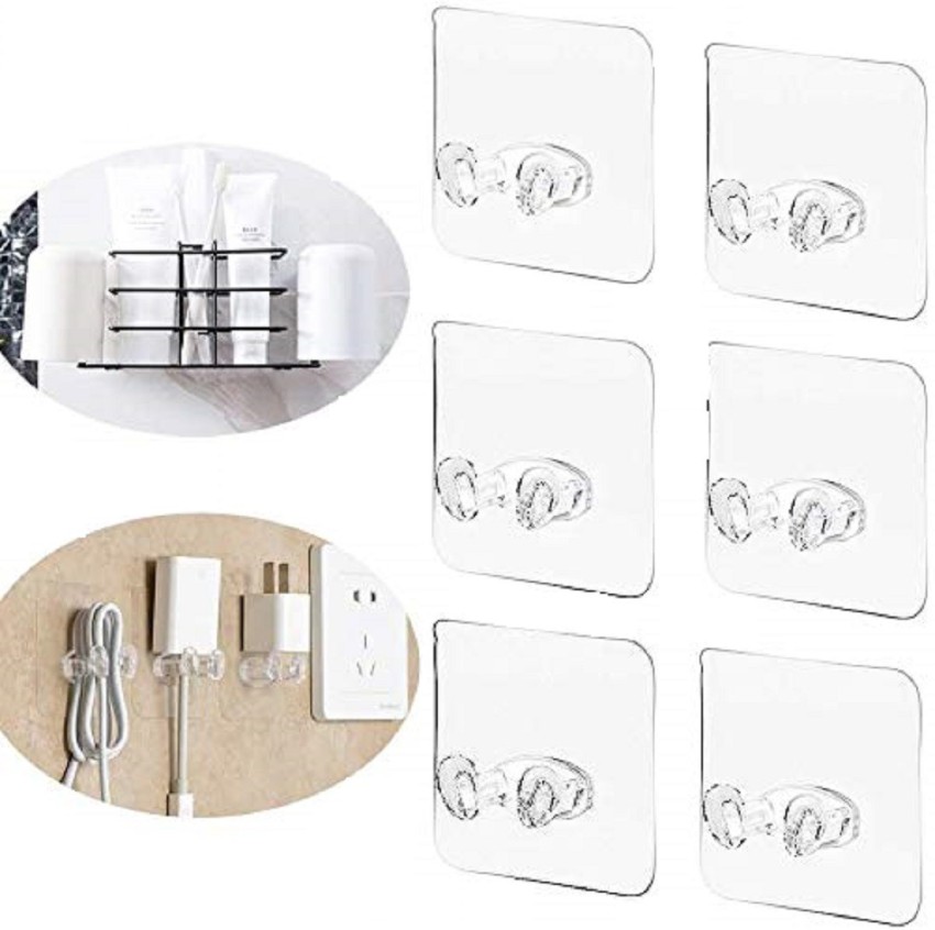 20 Pcs Strong Wall Plug Hook, Multifunctional Transparent Plastic Power Plug Socket Holder Adhesive Hooks for Hanging Heavy Duty for Home Office