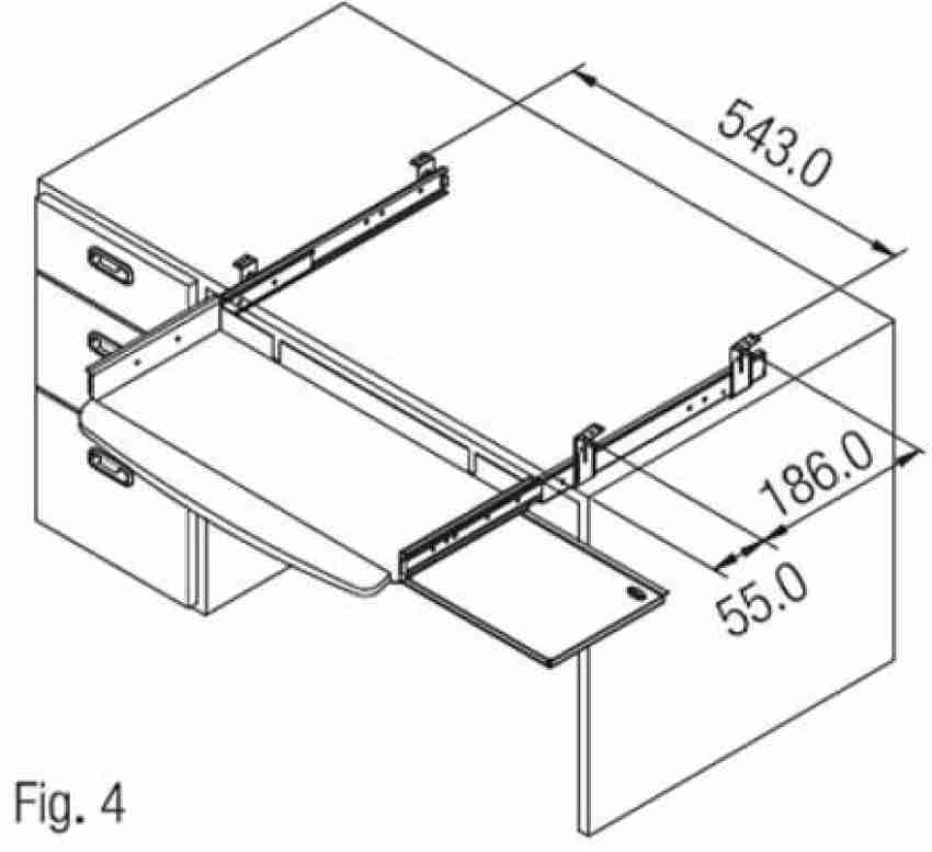 Keyboard tray store size