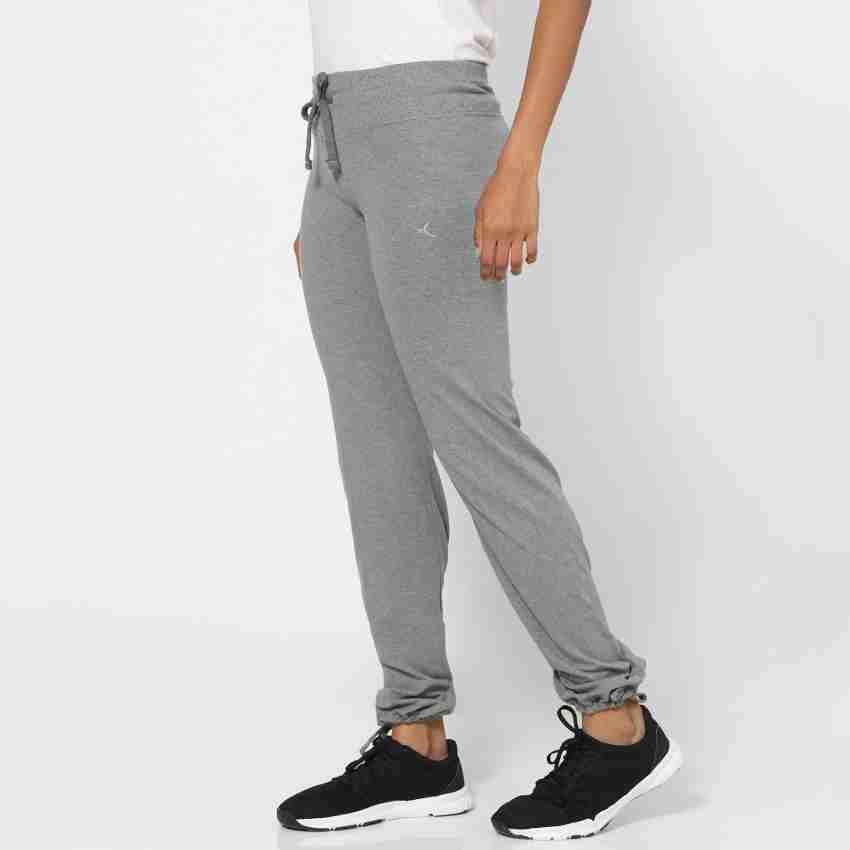 DOMYOS by Decathlon Solid Women Black, Grey Track Pants - Buy