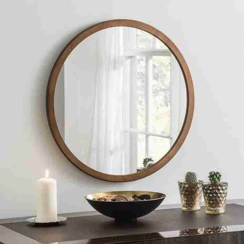 ALFA DESIGN Wood Frame Venetian Brown Mirror 18 Inch Wall Circle