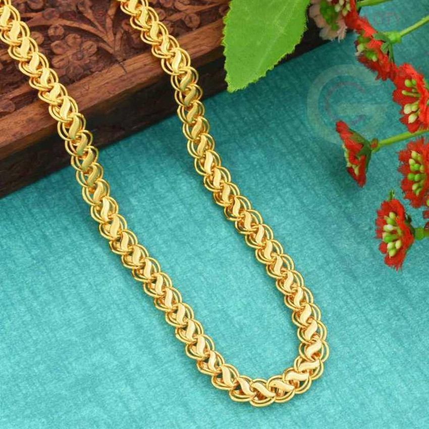 Qrown Stylish Heavy golden Neck Men Chain Gold plated Plated Alloy