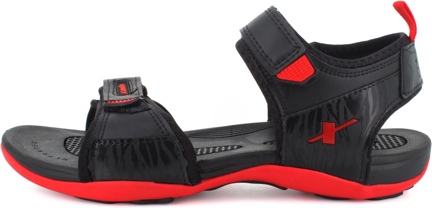 Sparx sandals clearance black and red