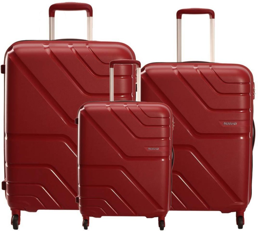 American Tourister Ivy Polypropylene 77 cms Blue Hardsided Spinner Luggage  Set of 2 - with Built-in TSA Lock & Ivy PP 77 cms Red Hardsided Spinner  Luggage with Built-in TSA Lock :