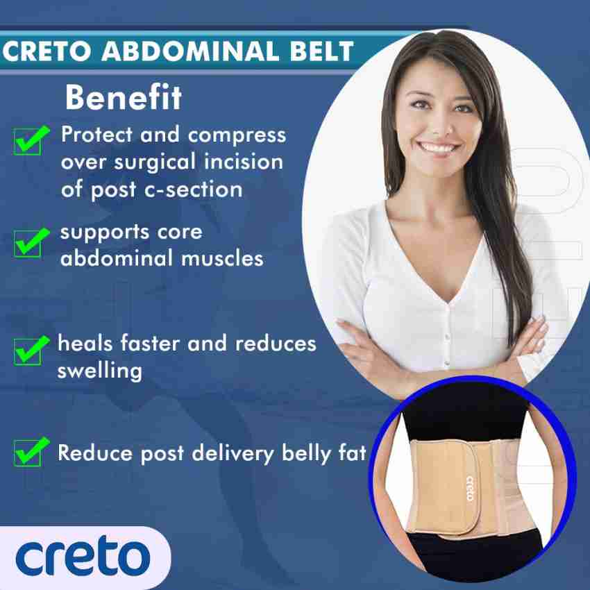 CRETO Tummy Trimmer Brace Abdominal Belt for Waist Line Reduction
