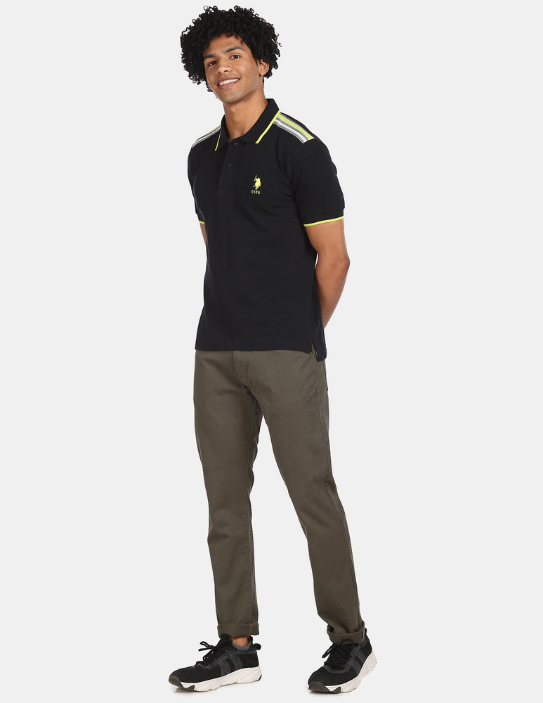 Mens black polo top ralph lauren shirt