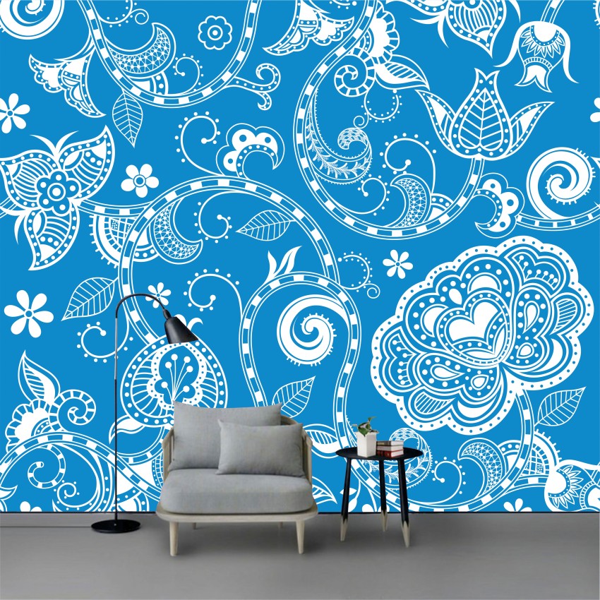 Blue paisley pattern phone wallpaper  Free Vector  rawpixel