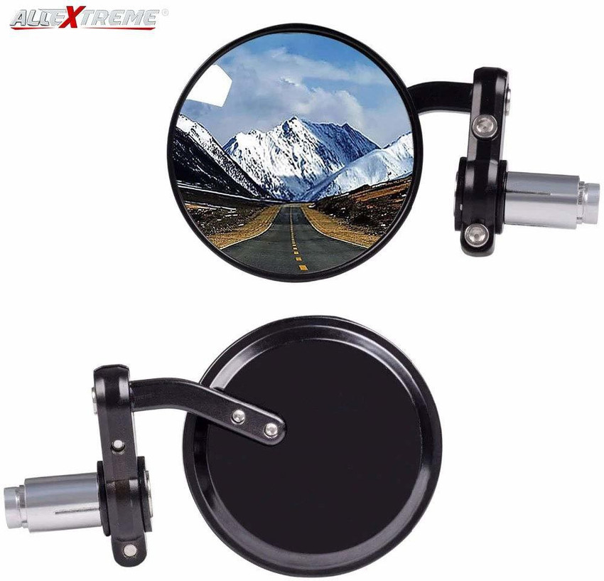 ALLEXTREME Universal Round Bar End Convex Mirrors For Inceased