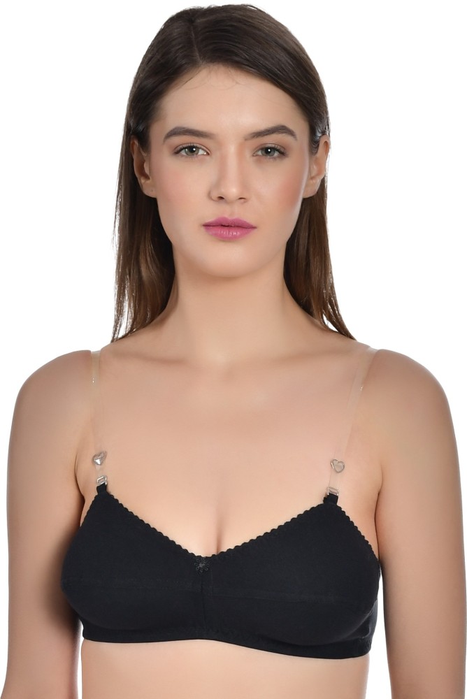 Women's Non-Padded Cotton Full Coverage Multiway Styling T-Shirt Bra with  Detachable Straps