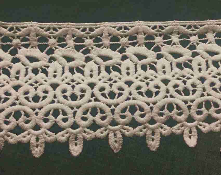 olc Cot 17 Off White lace Border Material for Suits,Saree & Dupatta (Size  10 cm) Qty 5 Meter,Used As Trims,Borders,Embroidery Lace,Applique,Fabric  Lace,Sewing Supplies,Cotton Lace Work,DIY. Lace Reel Price in India - Buy