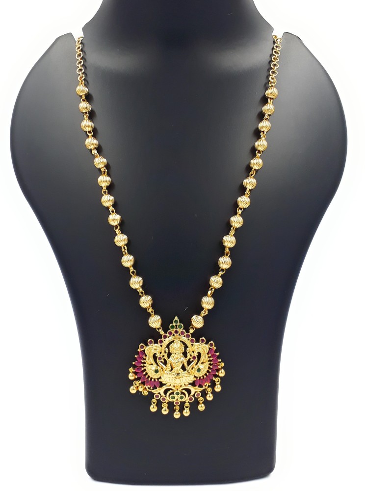 Long gold ball chain on sale necklace