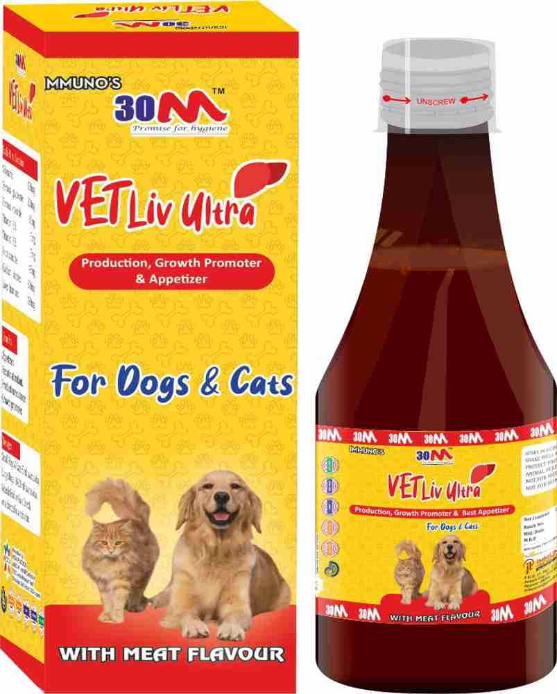 30M Liver Tonic for dogs cats puppies 2 x 200 ml Silymarin Ferrous gluconate Ferrous chloride Vitamin B1 Vitamin B2 Nicotinamide Calcium