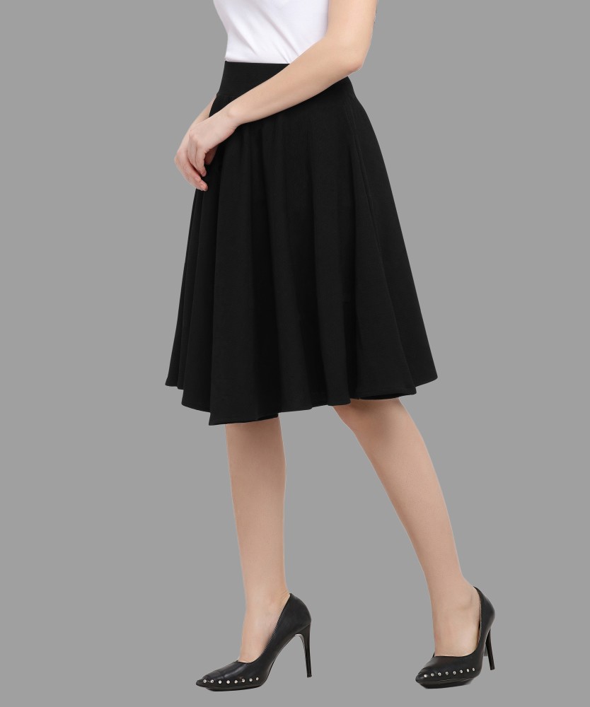 Paralians Solid Women Regular Black Skirt - Buy Paralians Solid