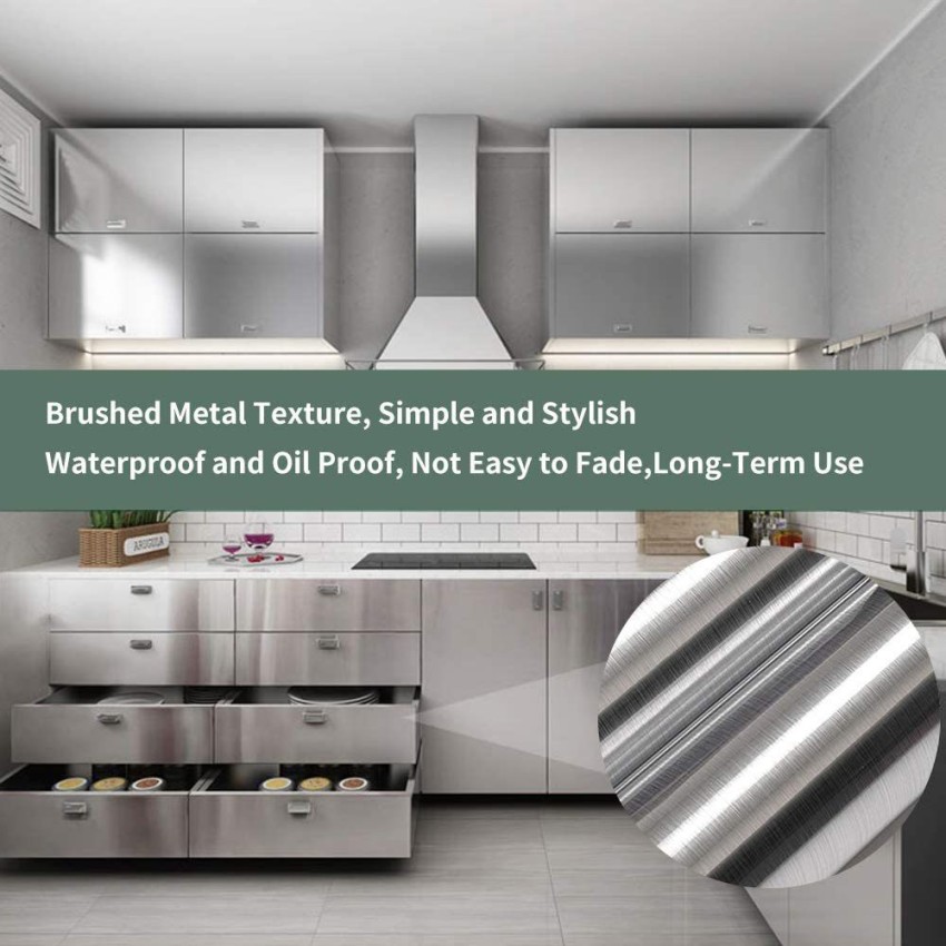 Inllex 200 cm Stainless Steel Contact Paper Rust Resistance Waterproof  Removable Peel and Stick Wallpaper for Metal Surface Kitchen Cabinet  Refrigerator Elevator Door Self Adhesive Sticker Price in India - Buy Inllex