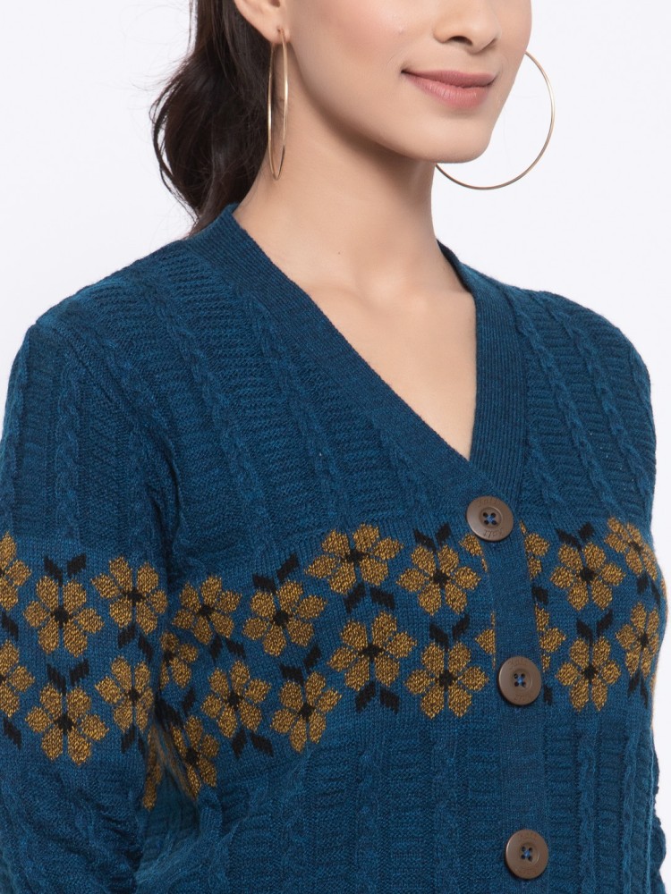 Buy MANERA Self Design Round Neck Casual Women Woolen Sweater (Light Blue)  Online at Best Prices in India - JioMart.