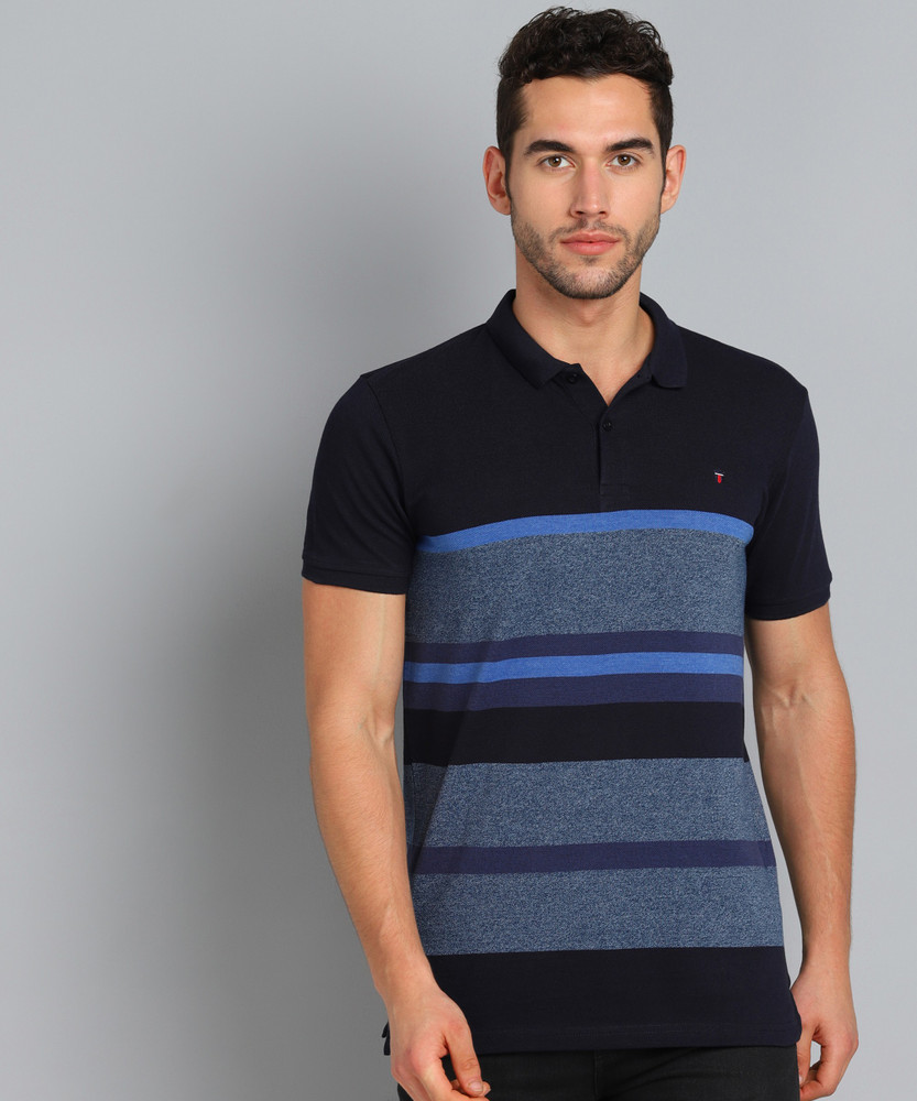 Louis Philippe Sport Striped Men Polo Neck Blue T Shirt Buy Louis Philippe Sport Striped Men Polo Neck Blue T Shirt Online at Best Prices in India Flipkart