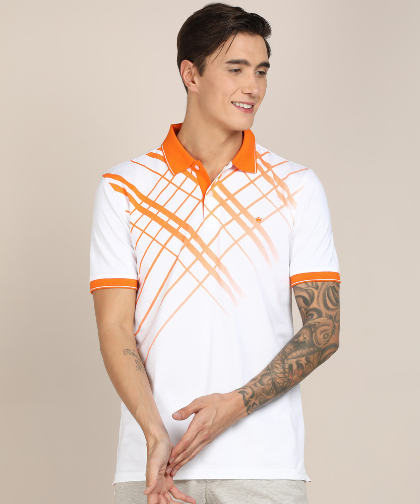 white and orange t shirt mens