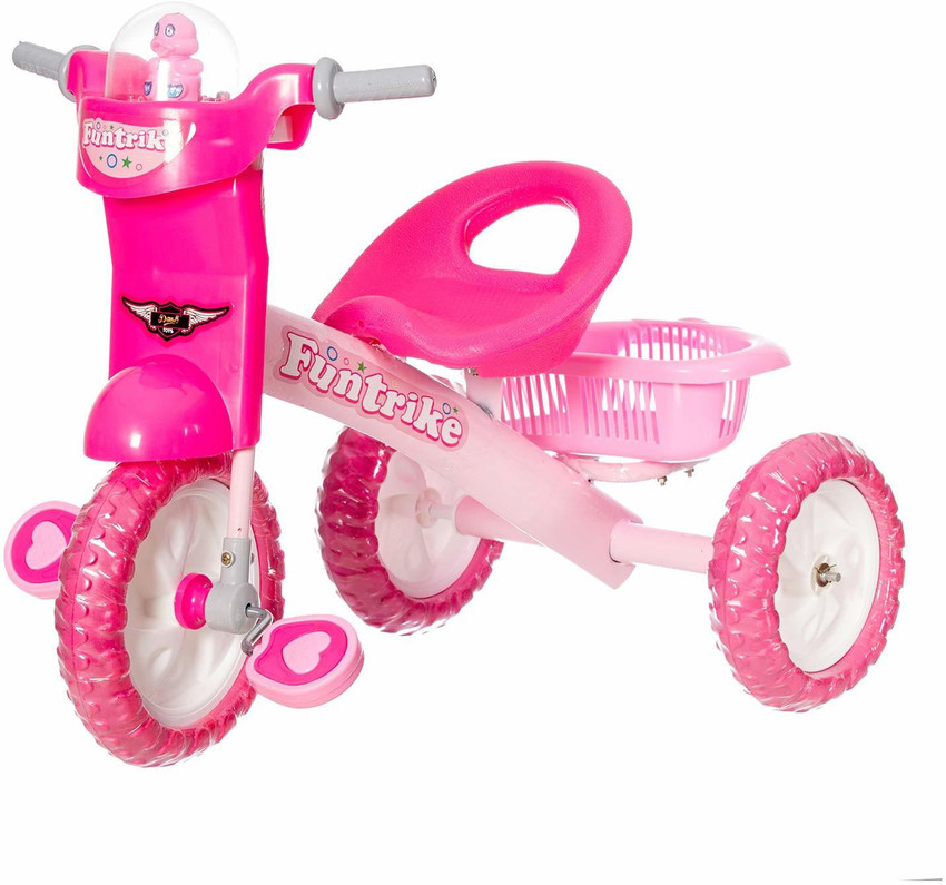 Fun Ride Dash Funtrike Deluxe Tricycle with Music Light and Back Storage Basket for Boy and Girl Pink Tricycle Price in India Buy Fun Ride Dash Funtrike Deluxe Tricycle with Music