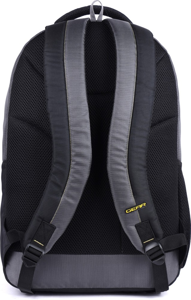 Gear Eco1 24L Medium Water Resistant Laptop Bag/Standard Backpack /Office  Bag For Men/Women (Grey-Black-Yellow)