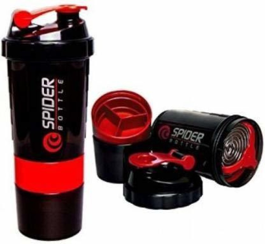 spider Smart Protein Shaker Bottle for gym with 2 Storage Extra
