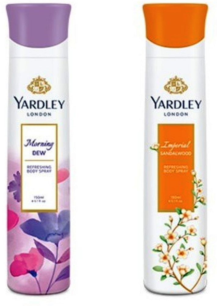 Yardley London Morning Dew and Sandalwood Combo Pack 2 Deodorant Spray For Women
