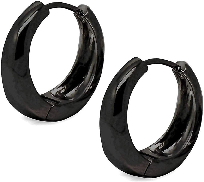 Fashion Men Black Stainless Steel Earrings Stud Piercing Hoop Gothic  Jewelry Hot  eBay