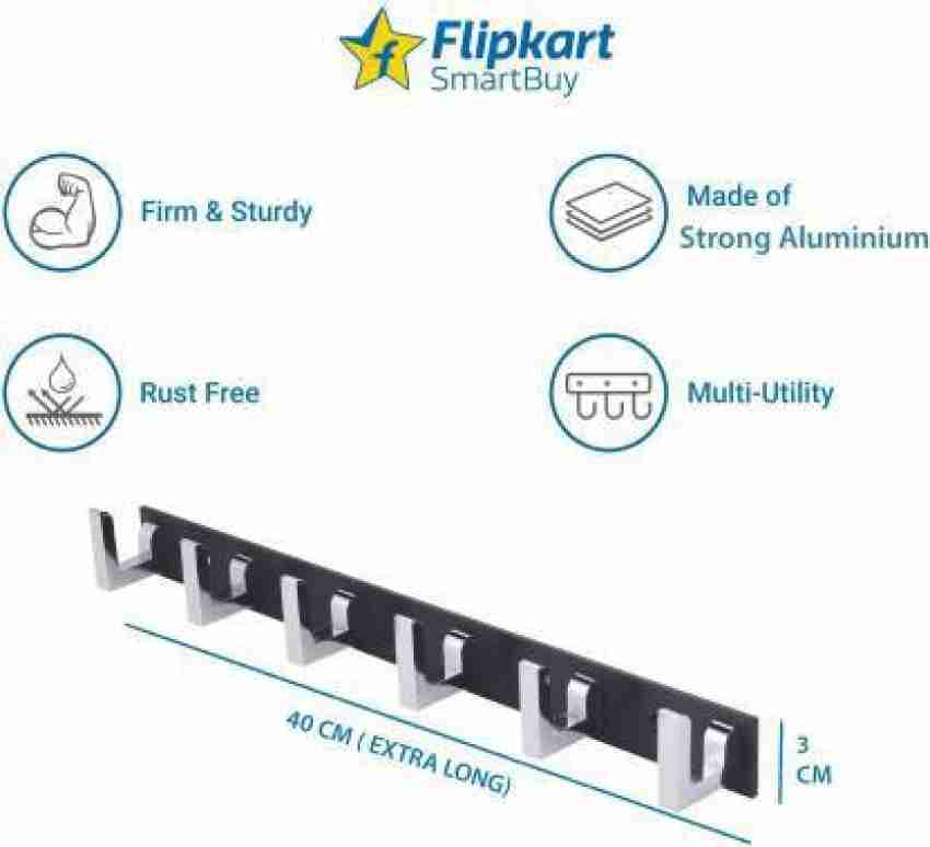 Flipkart SmartBuy Pack Of 2 Extra Long 40 cm Cloth Hanger Bathroom Wall  Door Hooks For Hanging keys,Clothes,towel Hooks Regular Organizer