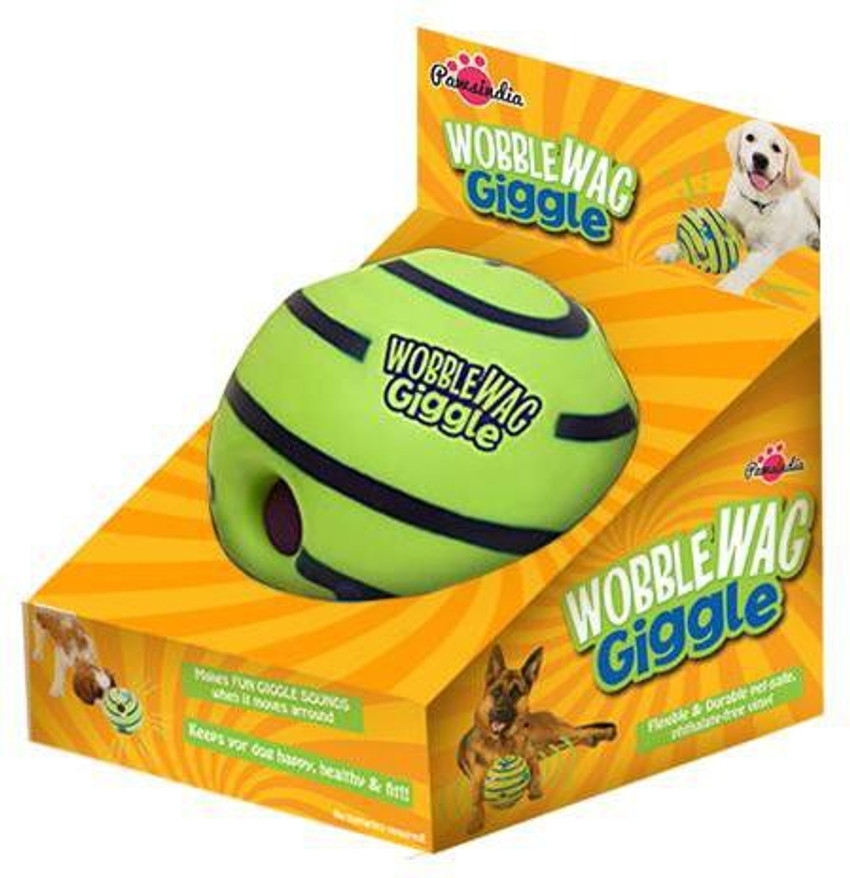 pawsindia Wobble Wag Giggle Toy For Dog Plastic Ball Chew Toy