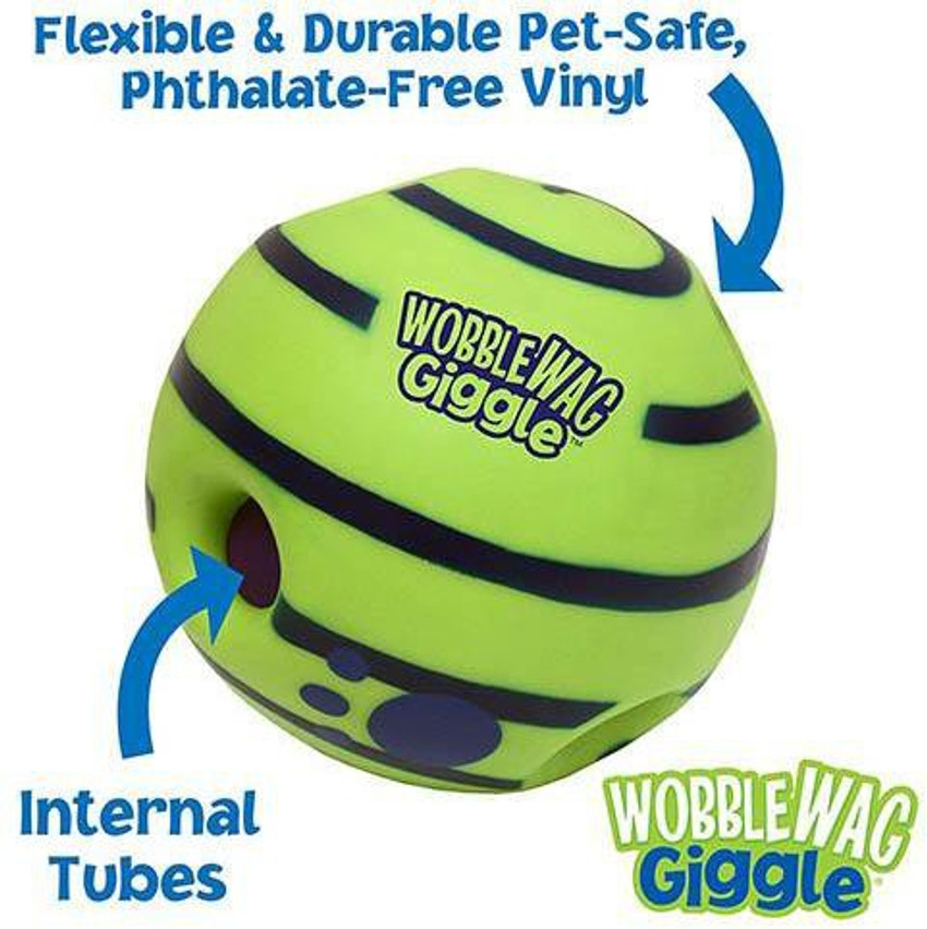 pawsindia Wobble Wag Giggle Toy For Dog Plastic Ball Chew Toy