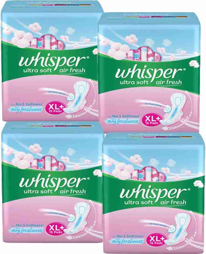 Whisper Ultra Soft Sanitary Pads - 15 Pieces (XL)