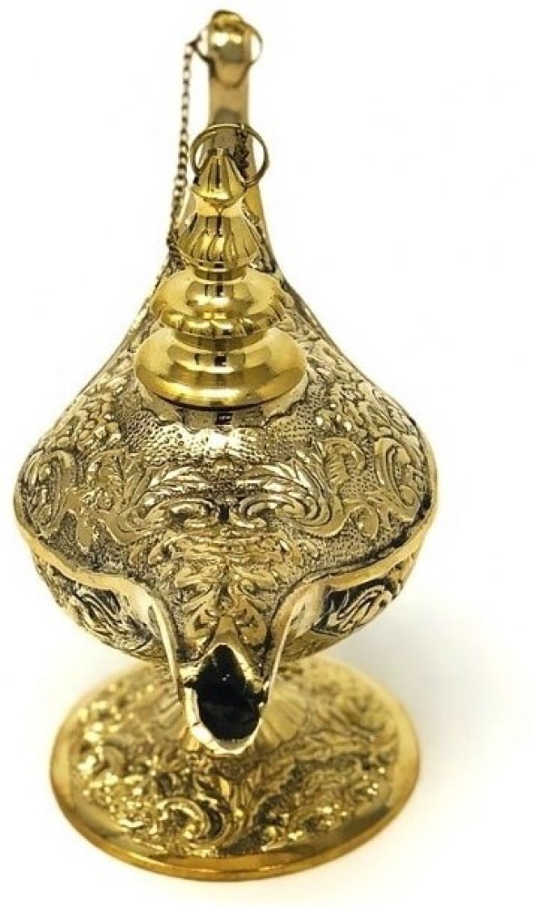 Vrinda Brass Aladdin Genie Lamp Incense Burner - Figurines