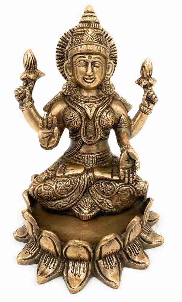 Bhunes Brass Laxmi Idol Brass| Lakshmi Statue | Murti | Goddess