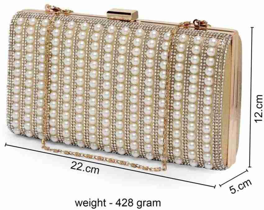 SAJEL Multicolor Clutch Stone Party Wear Hand work Box Clutch Bag
