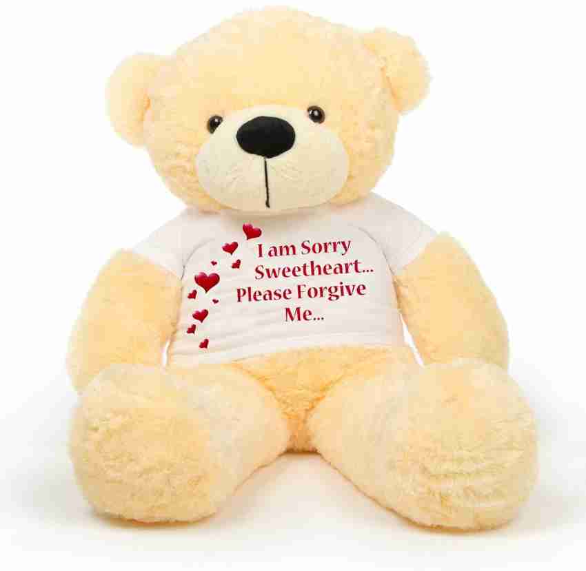 Hug n Feel Big Teddy Bear Wearing I am Sorry Sweetheart Please Forgive me T Shirt 182 cm Big Teddy Bear Wearing I am Sorry Sweetheart Please Forgive me T Shirt