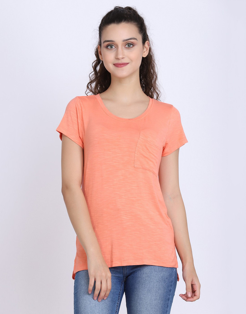 Orange t hotsell shirt flipkart