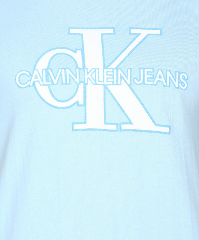 Calvin Klein Jeans Printed Men Round Neck Blue T-Shirt - Buy Calvin Klein  Jeans Printed Men Round Neck Blue T-Shirt Online at Best Prices in India