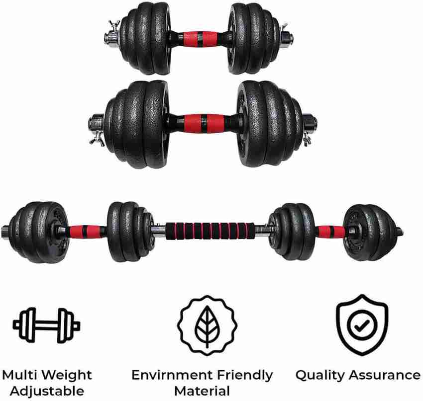 Powermax Fitness PDS 30KG Dumbbell Set with Non Slip Grip for Home