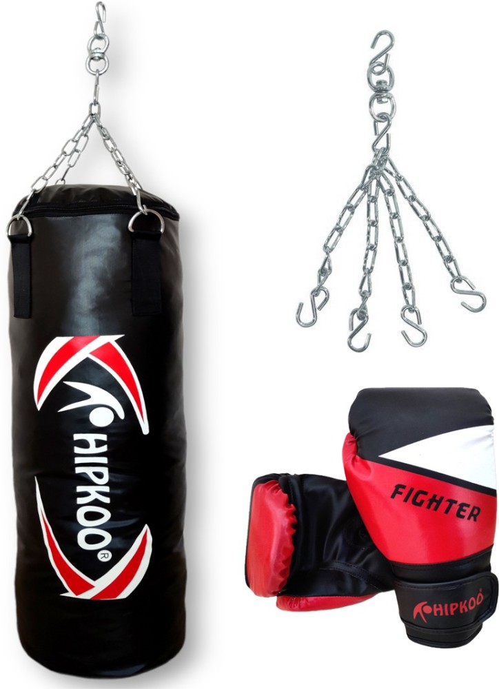 Buy Hipkoo Sports Fighter Boxing Kit Includes Unfilled Punching Bag 3ft  with Hanging Chain and Boxing Gloves Boxing Kit Online at Best Prices in  India - Boxing