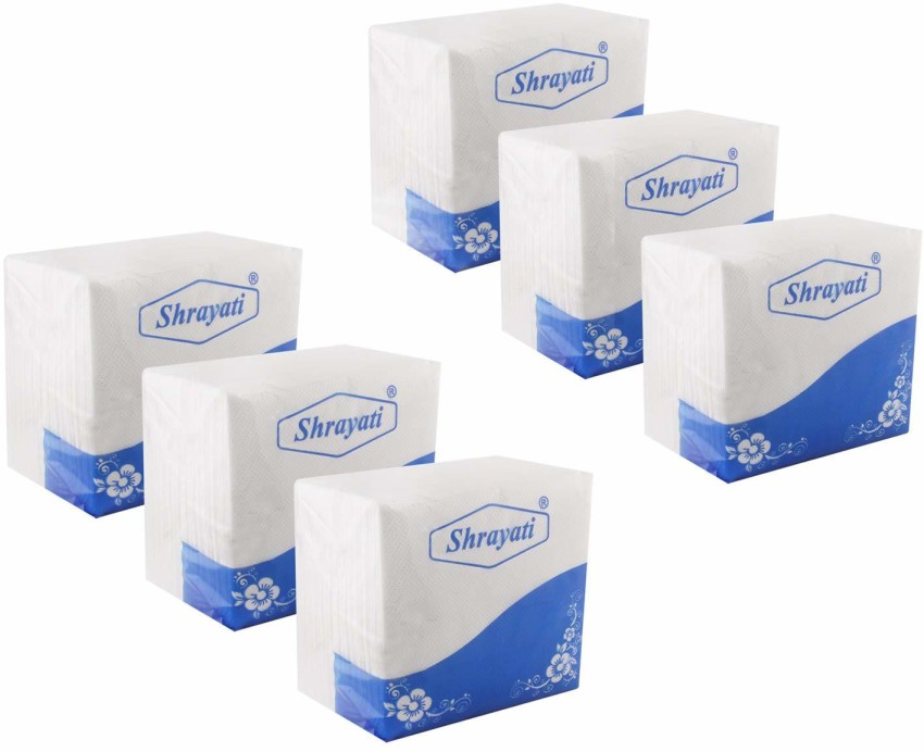 Shrayati Tissue Paper Napkins, 2 Ply, 40 x 40 cm, 200 Napkins, Pack of -  Shrayati