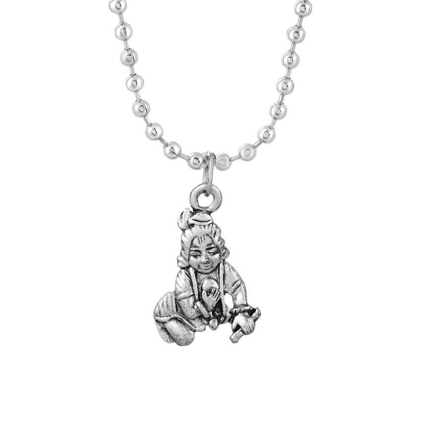 DULCI Silver Tone Baby Krishna Makhan Chor Laddu Gopal Child