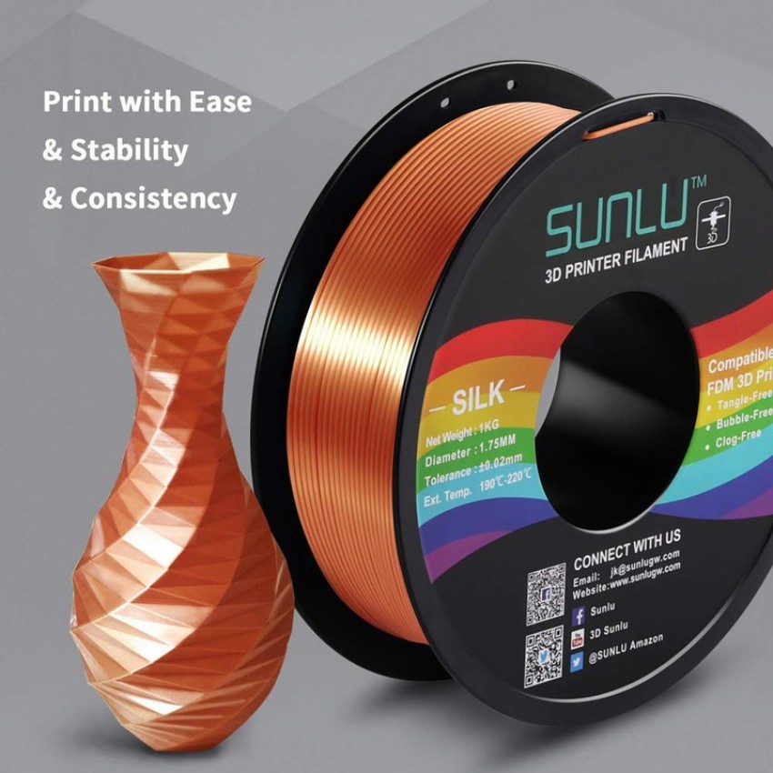 SUNLU PLA Meta Black 1.75MM High Liquidity Filament 1KG Fit of FDM 3D  Printer