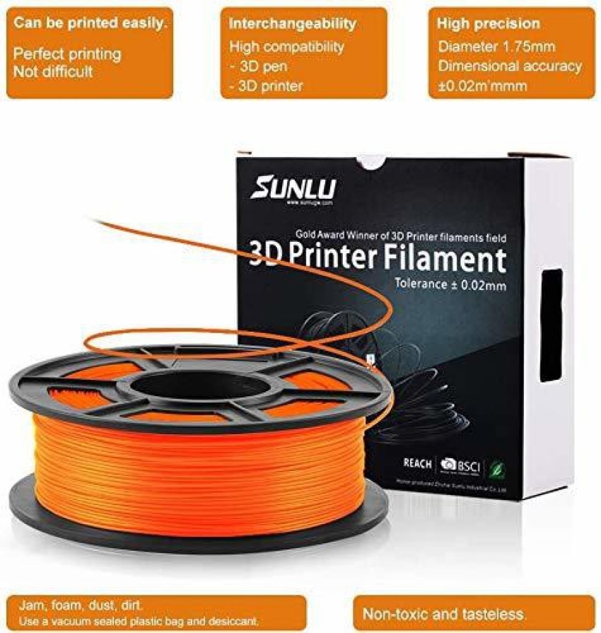 SUNLU ABS 3D Printing Filament,Dimensional Accuracy +/- 0.02mm,ABS  1.75mm,1KG/Spool (Black)