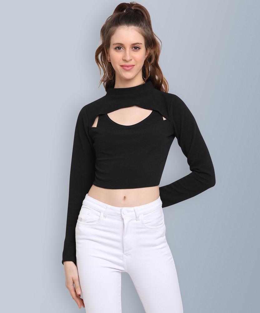 full sleeve crop top flipkart
