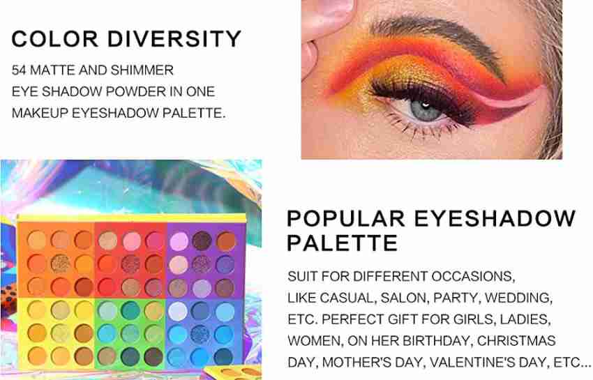 Ucanbe Splashy Candies Eyeshadow Palette 54 Colors Rainbow Eye Shadows Matte Shimmer Glitter Powder, Other