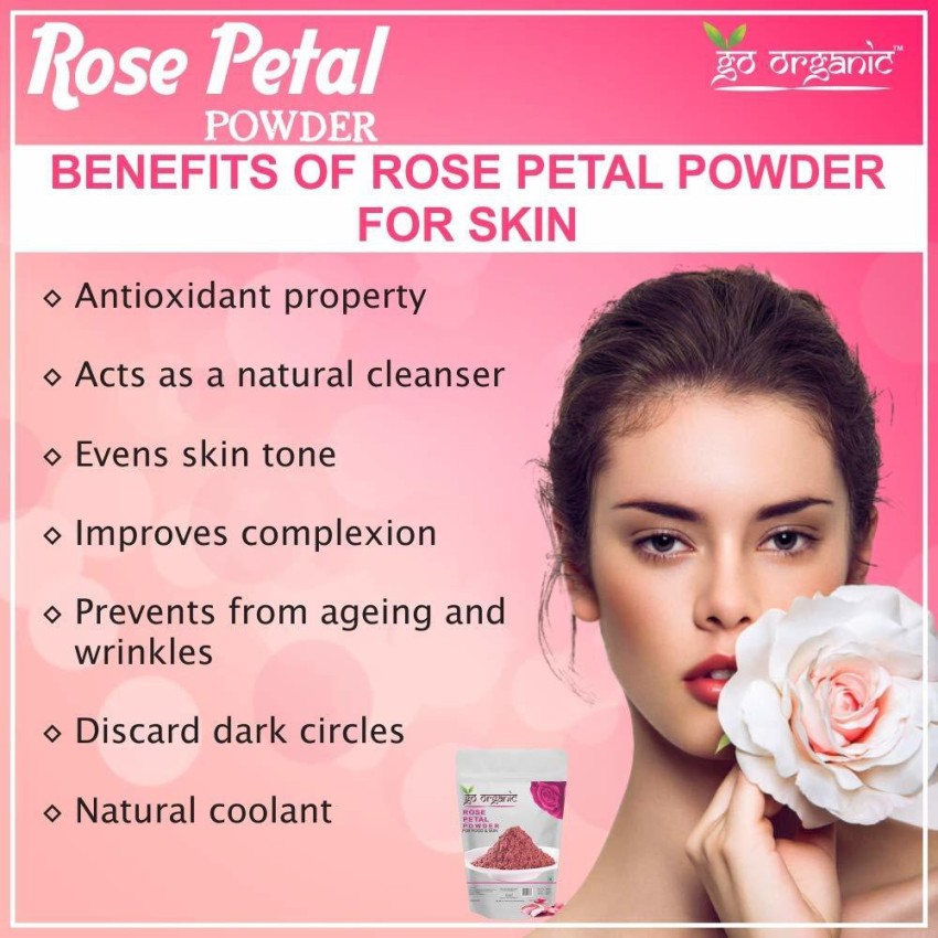 Pure Pik Organic Rose Petal Powder For Face Pack And Skin 200 Gram