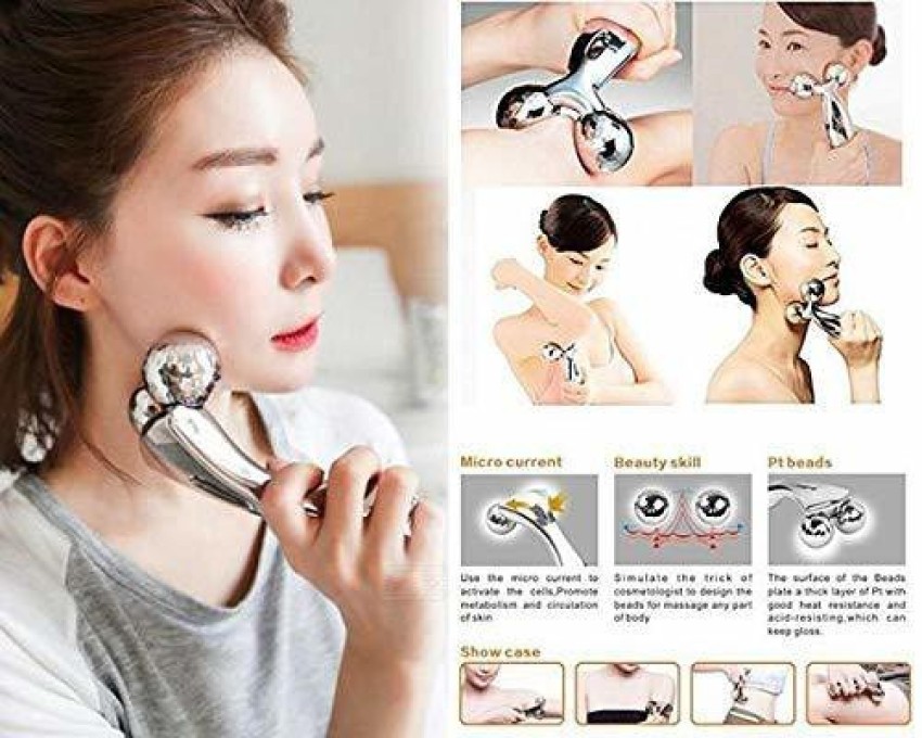 Mini Facial Beauty 3D Magnetic Face Body Neck SPA Massage Roller Y