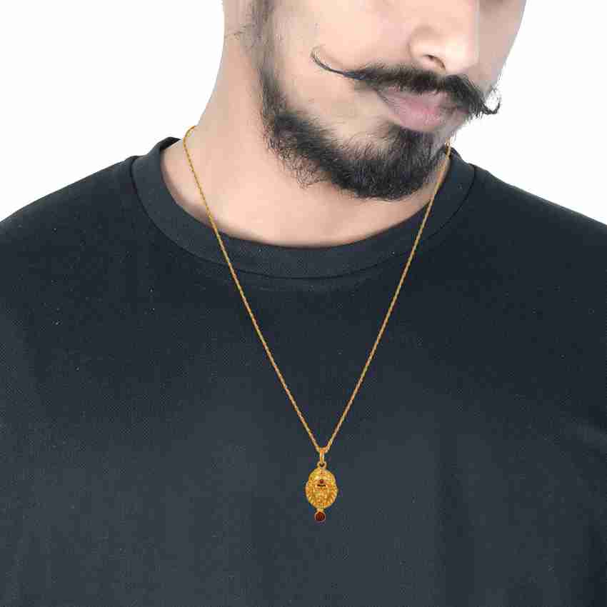 Mahakaal Jewels Gold Plated Red CZ Studded Avatar of The Lord