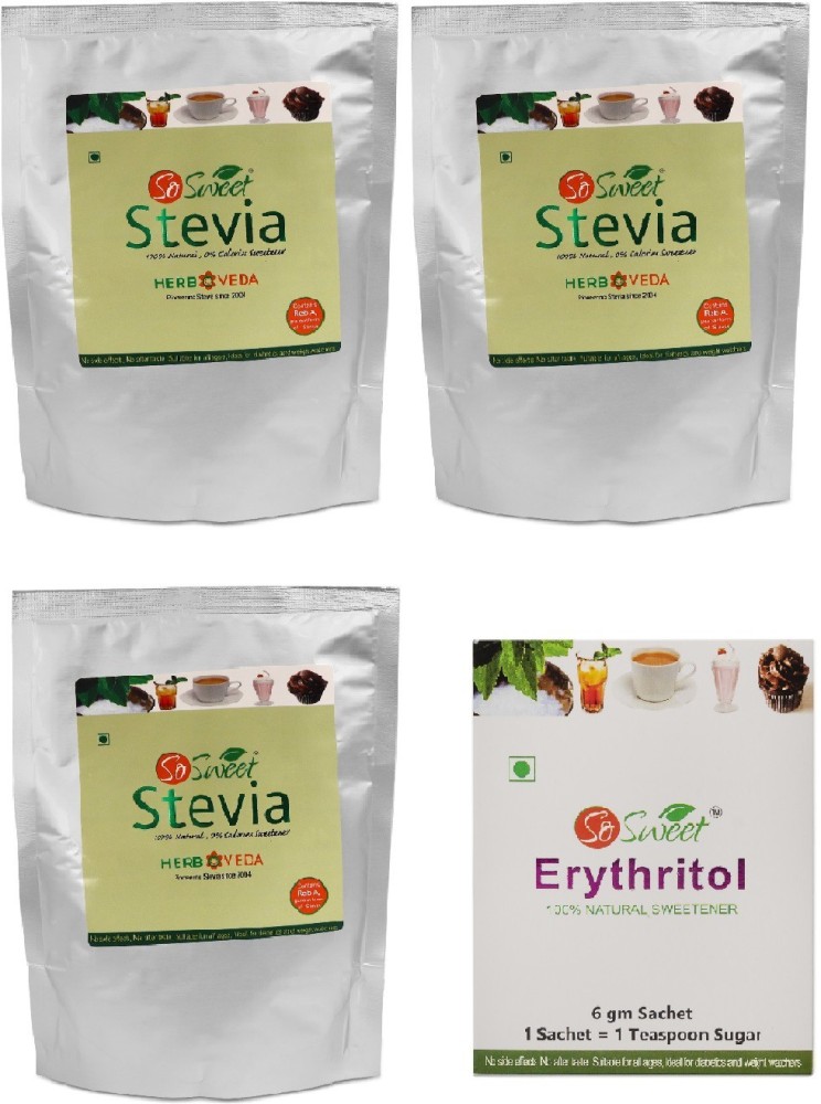 Buy So Sweet Stevia Combo (1kg + 50 Stevia Sachets) Zero Calorie Natural  Sweetener (Pack of 2)