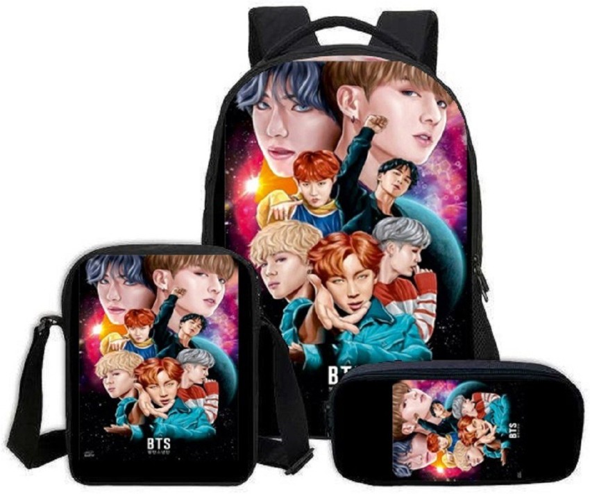 Bts, bts bag, Taehyung printed bag, School Bag, Water Bottle, Printed  bottle, Backpack, Pittu bag, Children