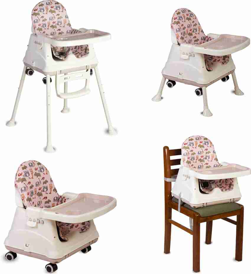 LuvLap High Chair with Wheels 3 Height adjustments with Cushion