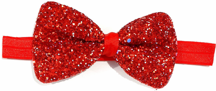 RosaStella Red color ribbon hair bow headband new born baby girls
